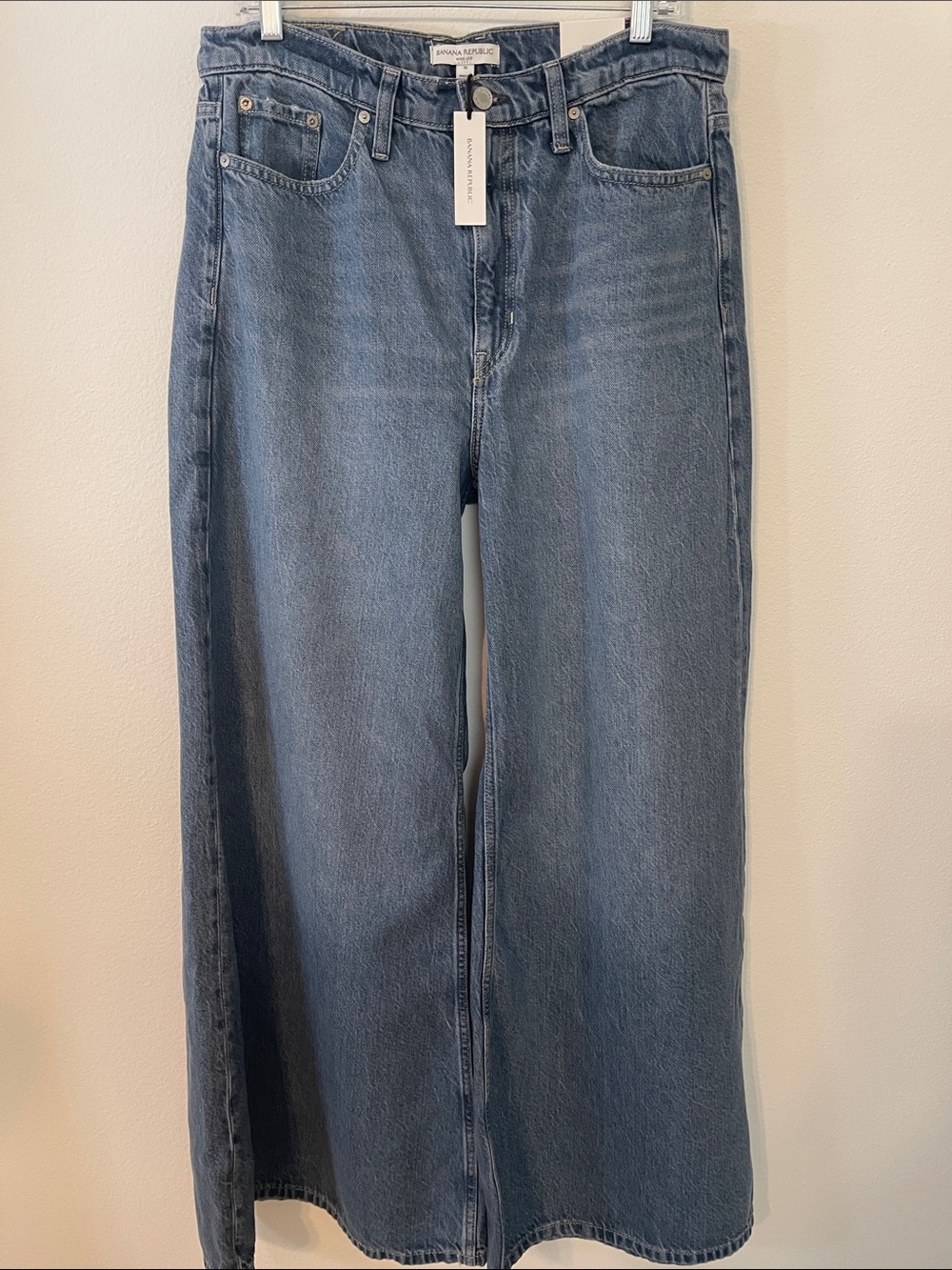 NWT Banana Republic High-Rise Wide-Leg Lightweight Palazzo Jeans - Picture 11 of 14